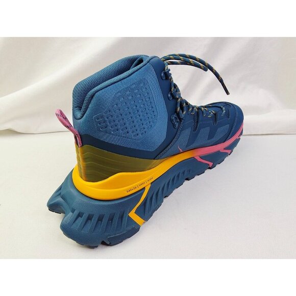 Hoka 14D Mens Tennine Hike GTX Blue Vibram Gortex Hi Lace Platform Sneakers NEW - Picture 15 of 16